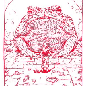 frog toad drawing play attention art